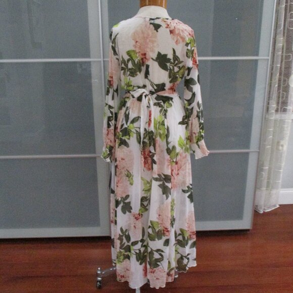 Alexa B Long Sleeve Floral Print V-Neck Maxi Dress - Picture 3 of 6